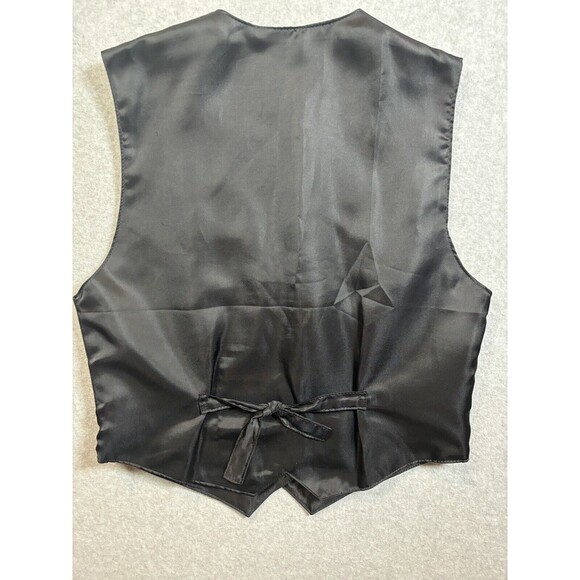 Ivy Club Classics Men’s Large Leather 4 Button Vest Black Velvet Satin - Picture 12 of 12